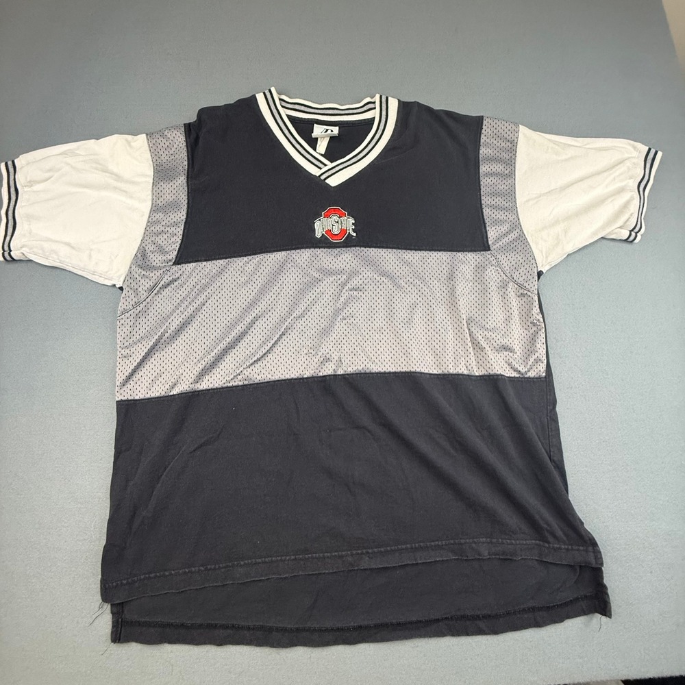 Dynasty Ohio State Jersey Mens XL Black White Mesh V-Neck Cotton Shirt